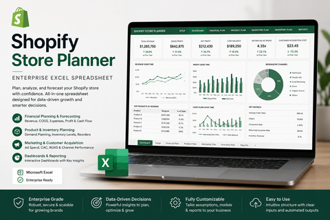 Shopify Store Planner — Enterprise Excel Spreadsheet